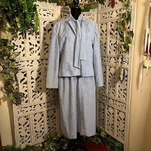 HENRY LEE VINTAGE SKY BLUE SWEET  2pc DRESS WITH JACKET MODEST & ELEGANT LOOK